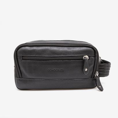 Necessaire Em Couro Preto