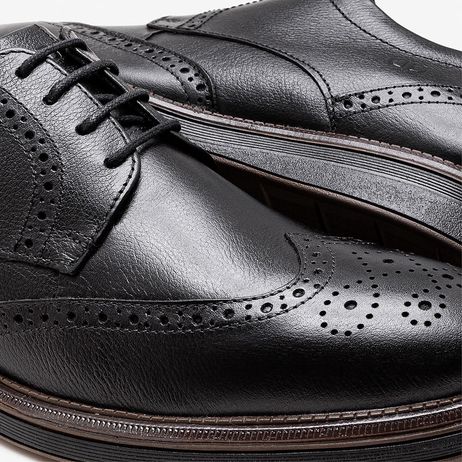 Sapato Masculino em Couro James Hi-Soft 32 Preto