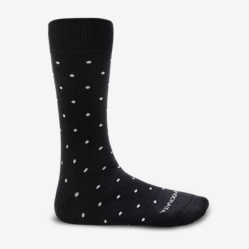 Meia-Masculina-Cano-Longo-Algodao-Poliamida-Preta-Poa-39-44