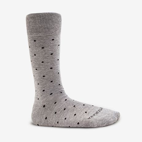Meia Masculina Cano Longo Algodão Poliamida Cinza Poá 39/44