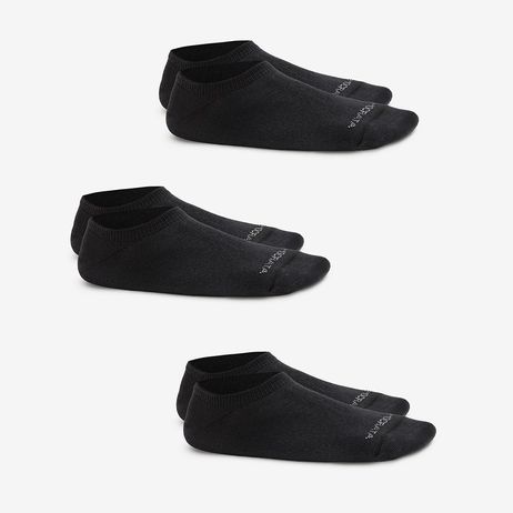 Kit 3 Pares Meia Feminina Básica Algodão Poliamida Preta 33/38