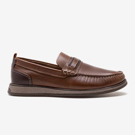 Mocassim Masculino Nash em Couro Marrom