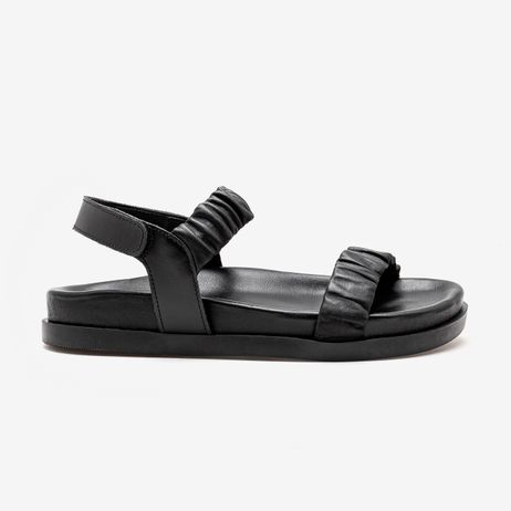 Papete Feminina Iris Couro Preto
