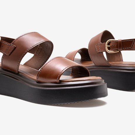 Sandália Feminina Serena Couro Marrom