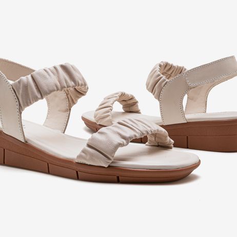 Sandália Feminina Lia Couro Off White