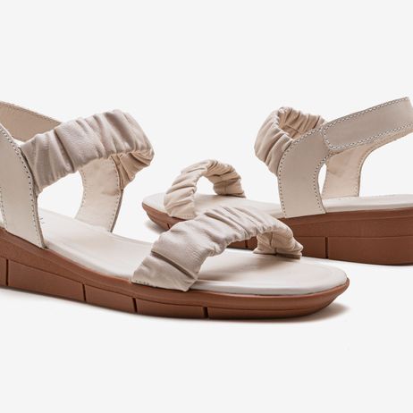 Sandália Feminina Lia Couro Off White