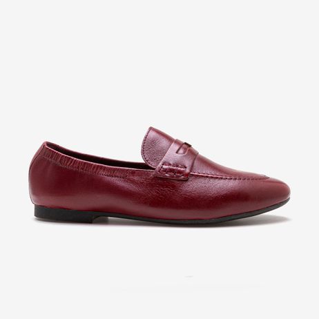 Loafer Feminino Sarah Couro Vinho