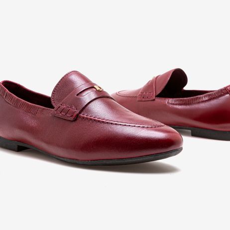 Loafer Feminino Sarah Couro Vinho
