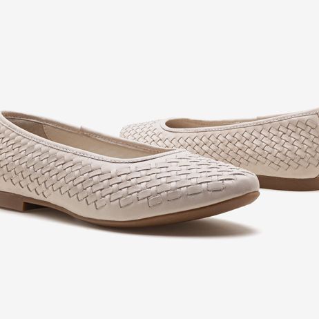 Sapatilha Feminino Lorena Couro Off White