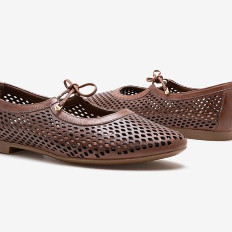 Sapatilha Feminina Lorena Couro Marrom