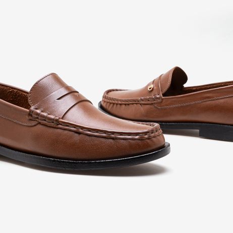 Mocassim Feminino Cora Couro Marrom