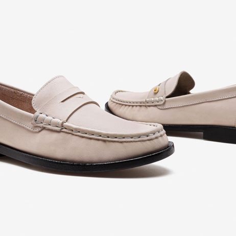 Mocassim Feminino Cora Couro Off White