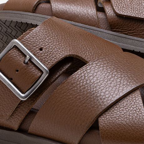 Sandália Masculina Dock Couro Marrom