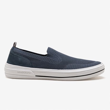 Tênis Masculino Slip On Clay Couro Azul