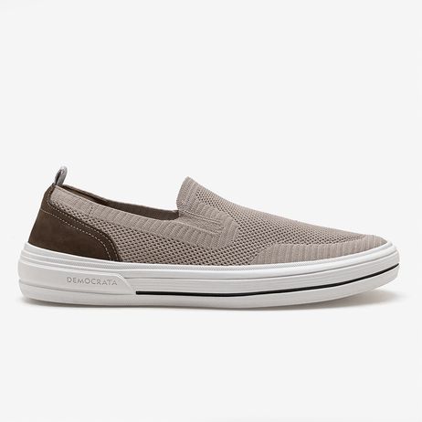 Tênis Masculino Clay Slip On Couro Creme