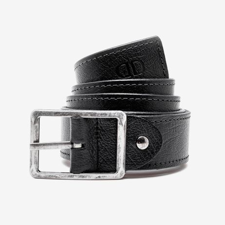 Cinto Dupla Face Estreito Preto/Mouro