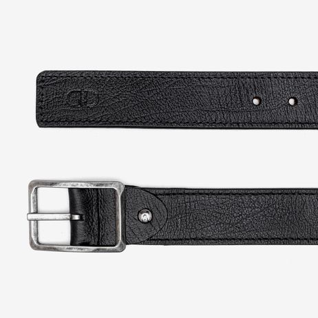 Cinto Dupla Face Estreito Preto/Mouro
