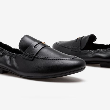 Loafer Feminino Sarah Couro Preto