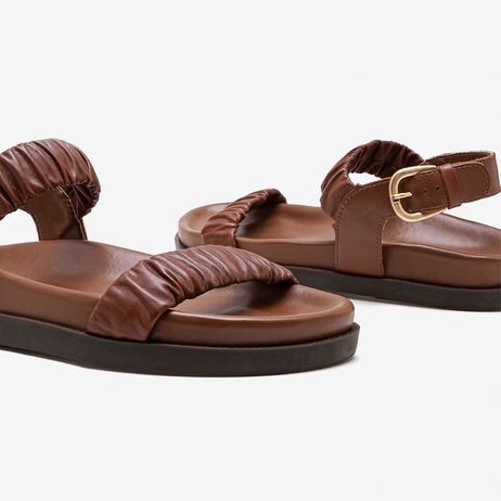 Papete Feminina Iris Couro Marrom