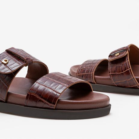 Papete Feminina Iris Couro Marrom