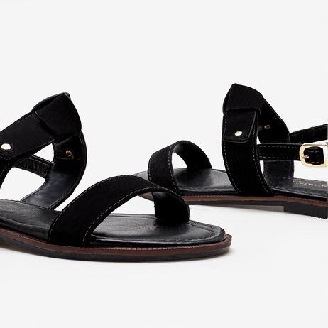 Sandália Feminina Lunna Couro Preto