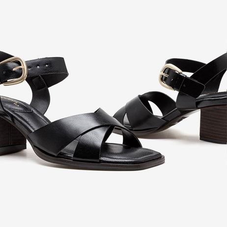 Sandália Feminina Esther Couro Preto