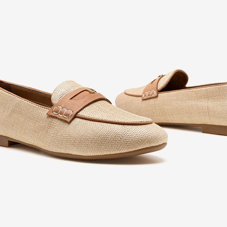 Mocassim Feminino Sarah Couro Creme