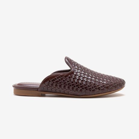 Mule Feminino Lorena Couro Marrom