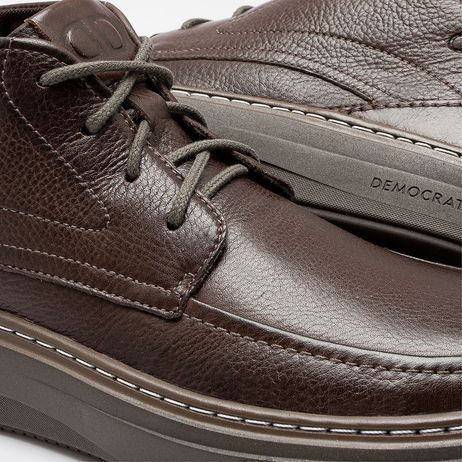 Bota Masculina Grid Couro Marrom
