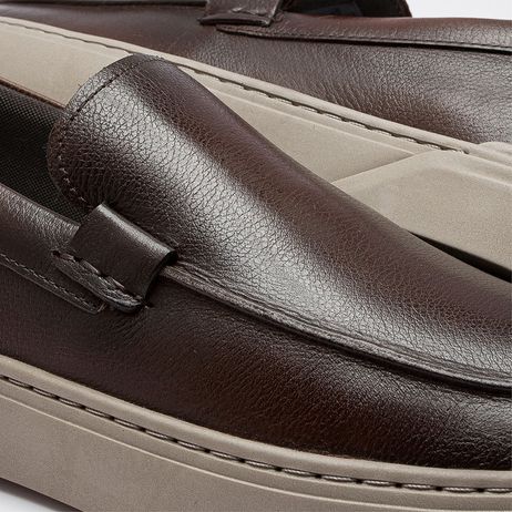 Tênis Masculino Bill Slip On Couro Marrom
